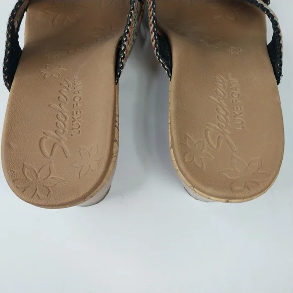 Skechers Beverly Delighted Womens 10 Luxe Foam Rainbow Woven Open Toe Sandals - Picture 5 of 9